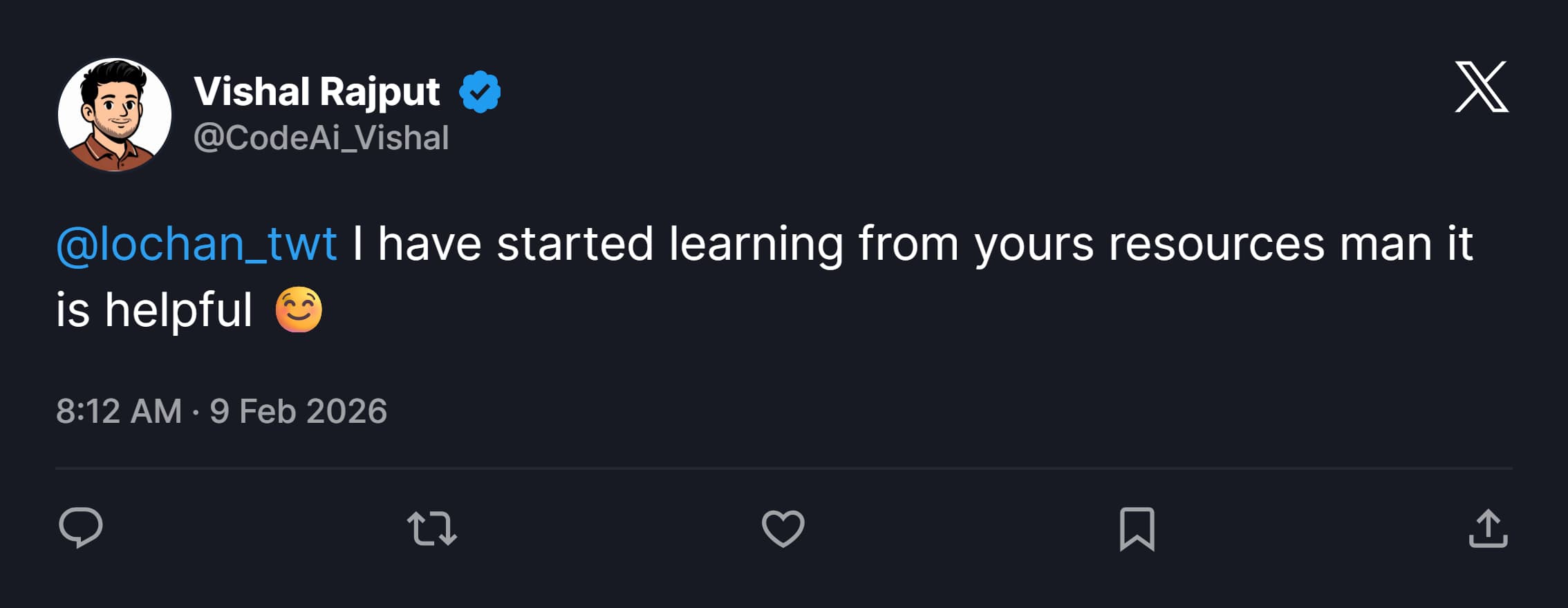 Screenshot of feedback posted on X about Back Propagation (12 of 18)