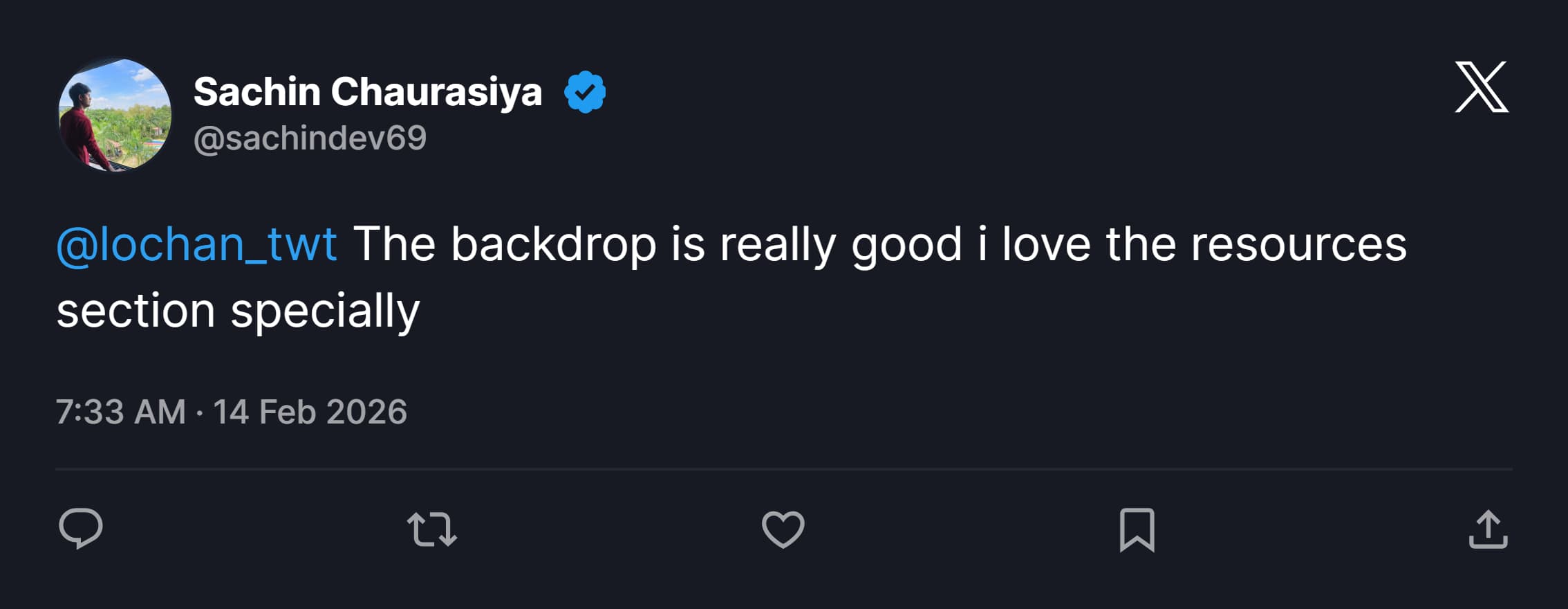 Screenshot of feedback posted on X about Back Propagation (18 of 18)