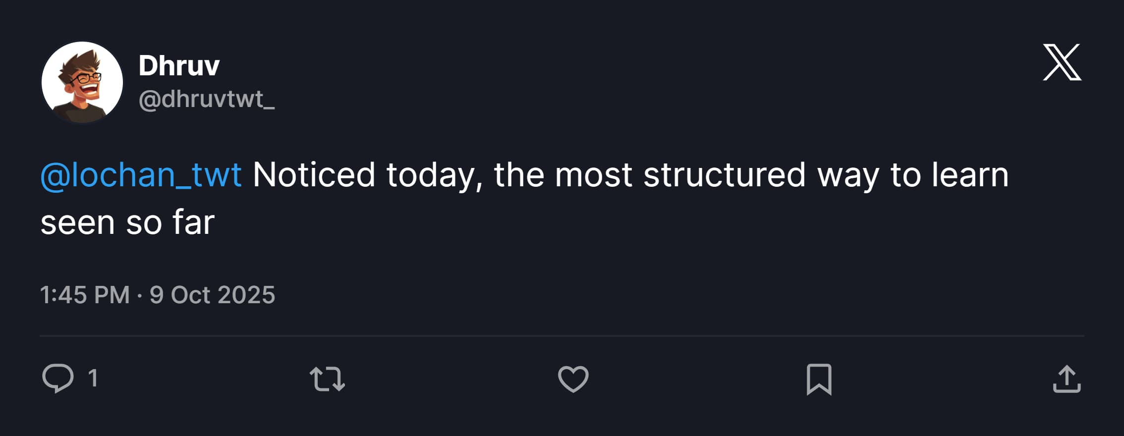 Screenshot of feedback posted on X about Back Propagation (6 of 18)